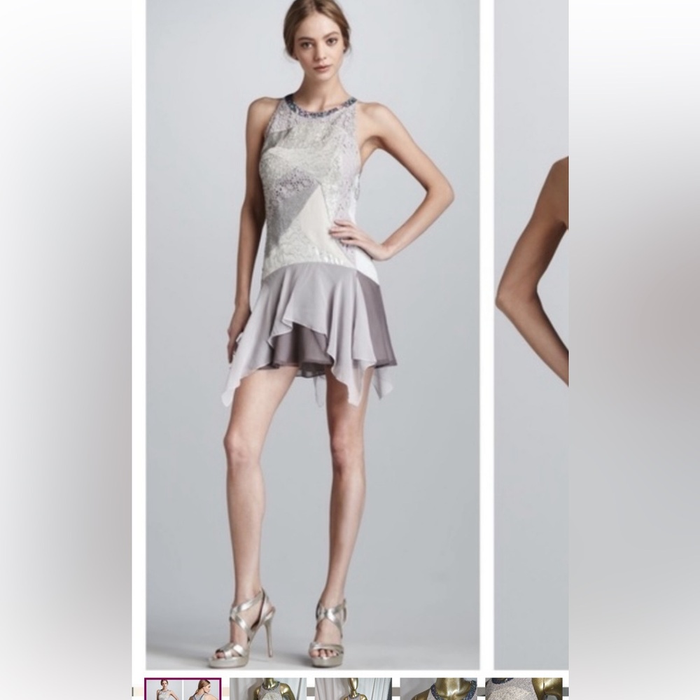 Rebecca Taylor Runway Halter Mini Dress Moonlight